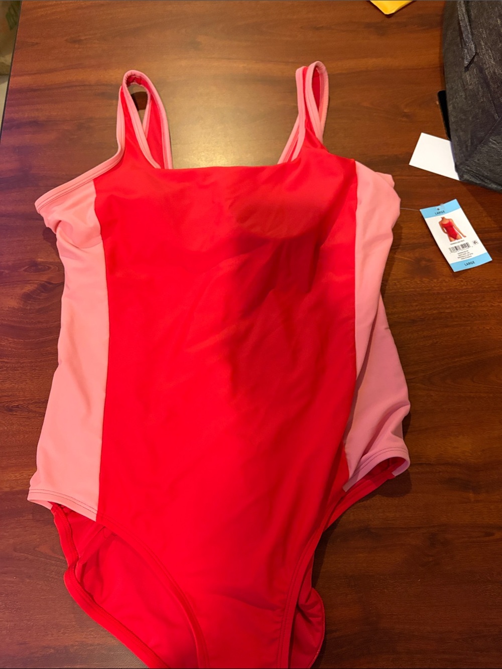 Women’s Colorblock One-Piece Swimsuit - Pink & Red